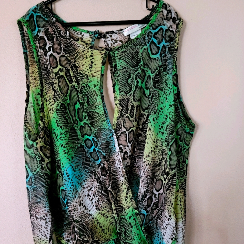Green iguana skin blouse